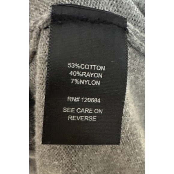 Hot Topic Sweater Womens Medium Gray Black Music Note Open Front Hooded Cardigan - Picture 6 of 9